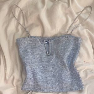 Zara cami crop top, size xs,grey
